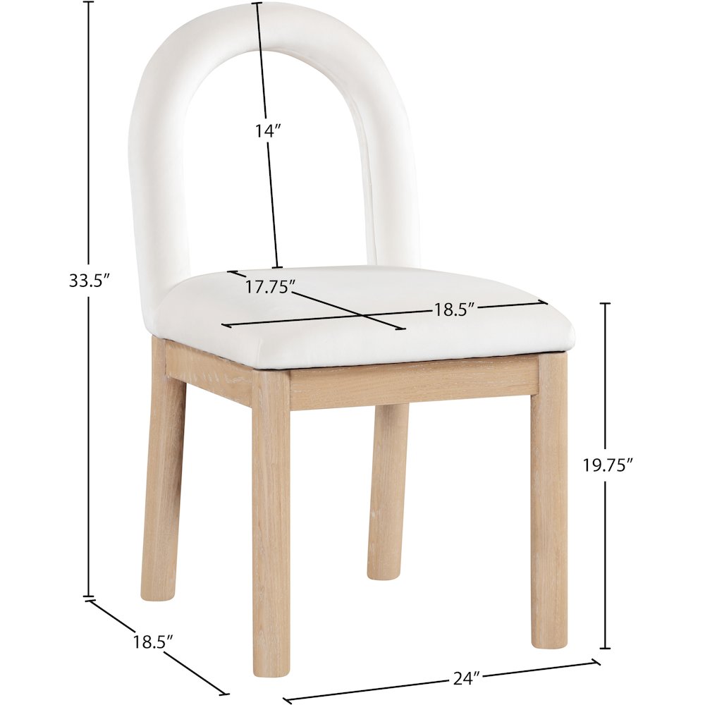 Conrad Cream Velvet Dining Chair. Picture 9