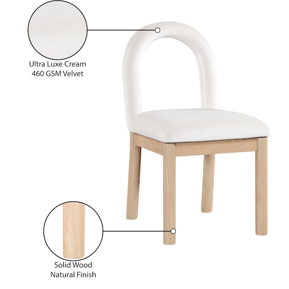 Conrad Cream Velvet Dining Chair. Picture 10