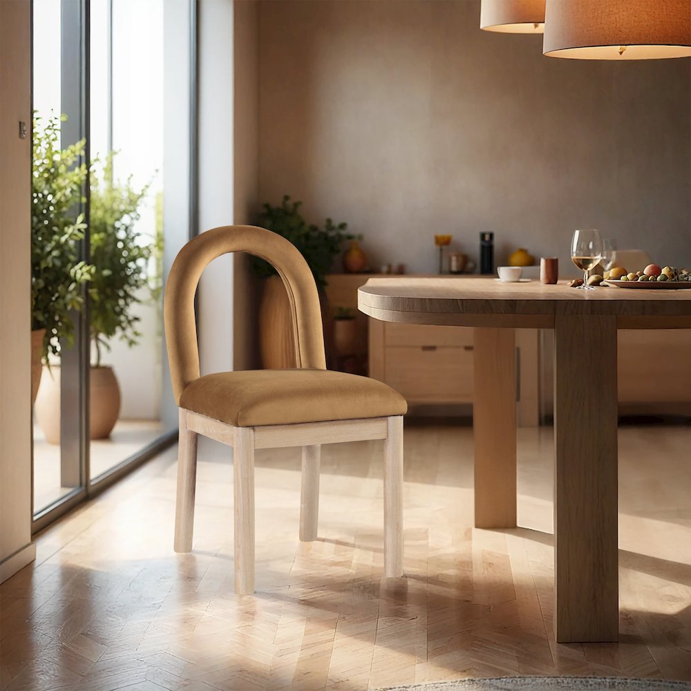 Conrad Saddle Velvet Dining Chair. Picture 2