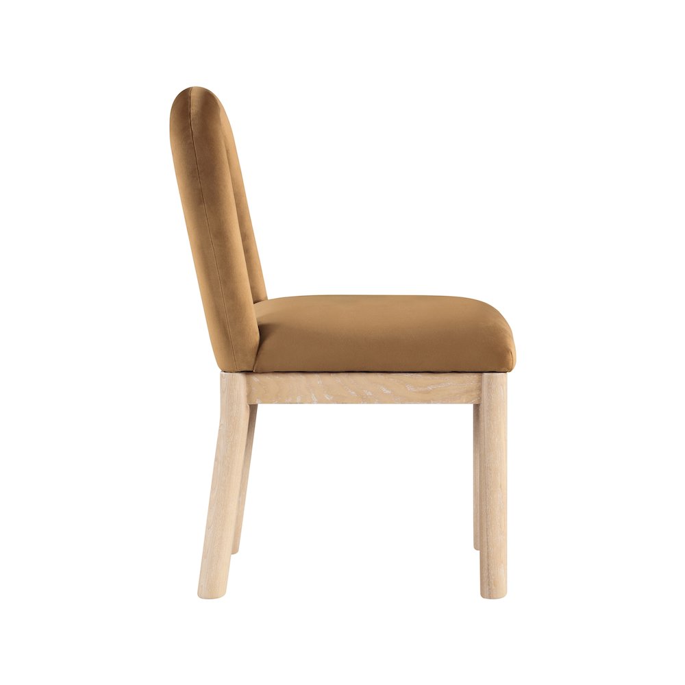 Conrad Saddle Velvet Dining Chair. Picture 4