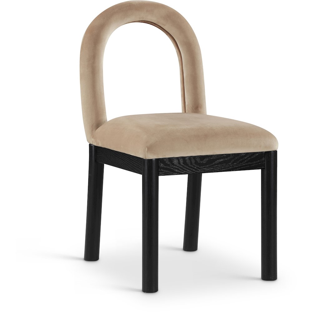Conrad Beige Velvet Dining Chair. Picture 1
