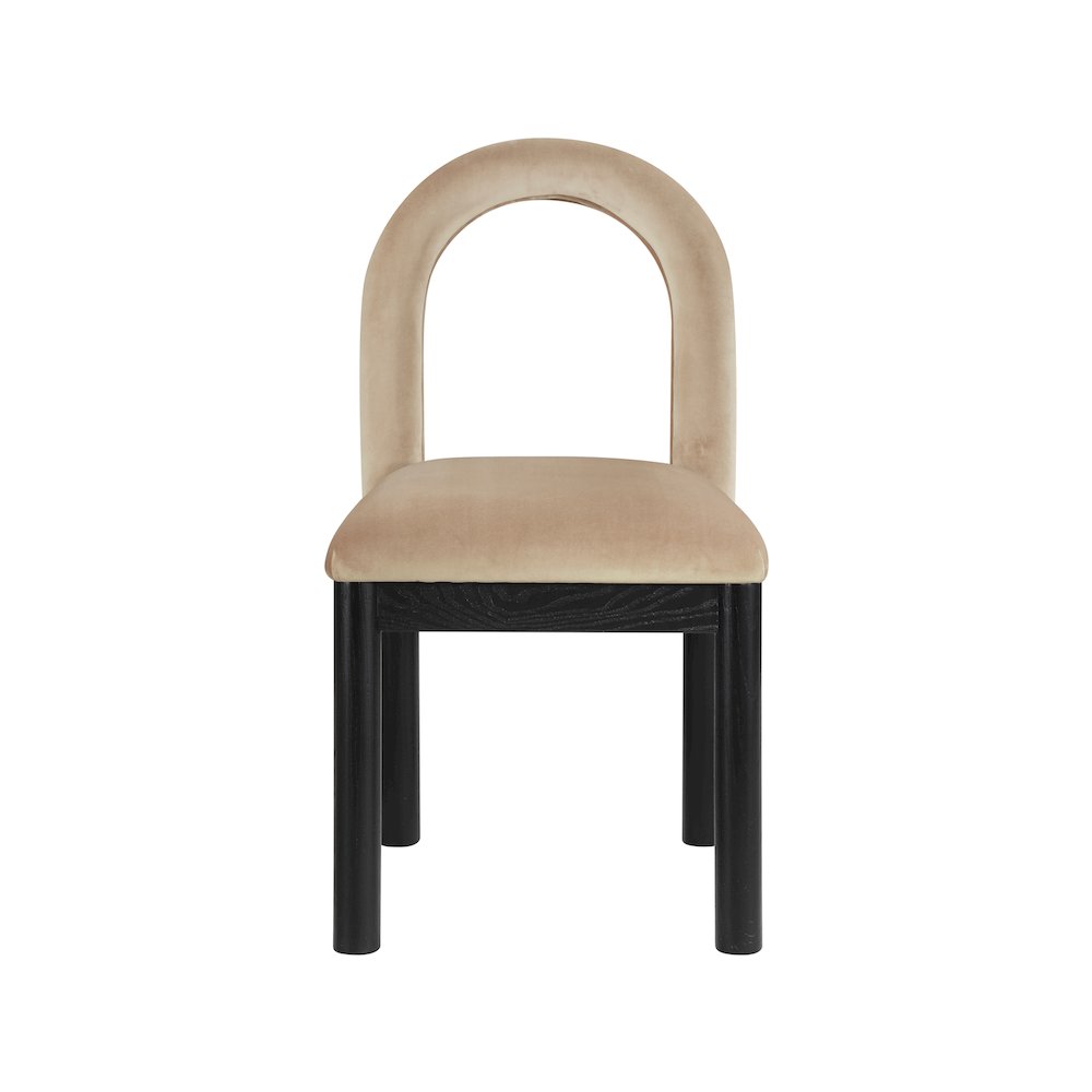 Conrad Beige Velvet Dining Chair. Picture 3