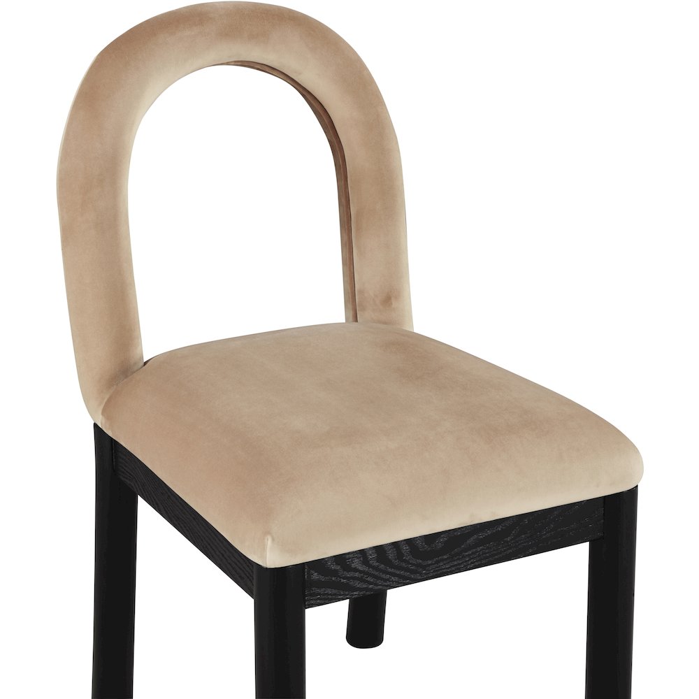 Conrad Beige Velvet Dining Chair. Picture 6