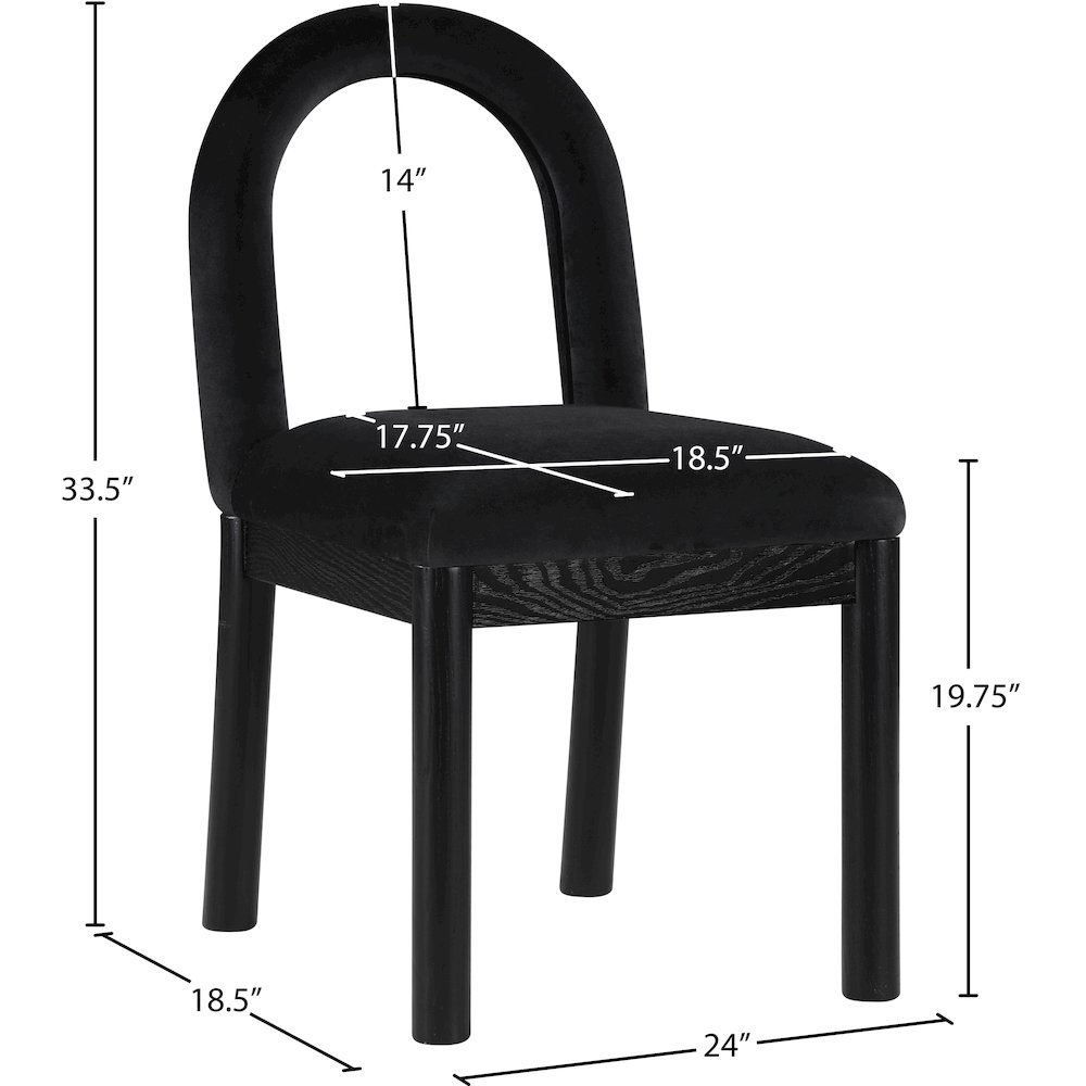 Conrad Black Velvet Dining Chair. Picture 8