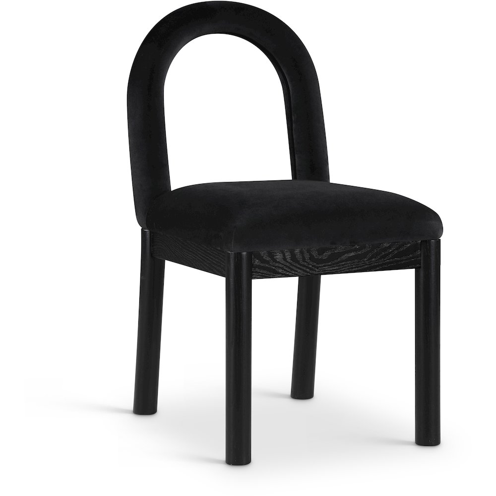 Conrad Black Velvet Dining Chair. Picture 1