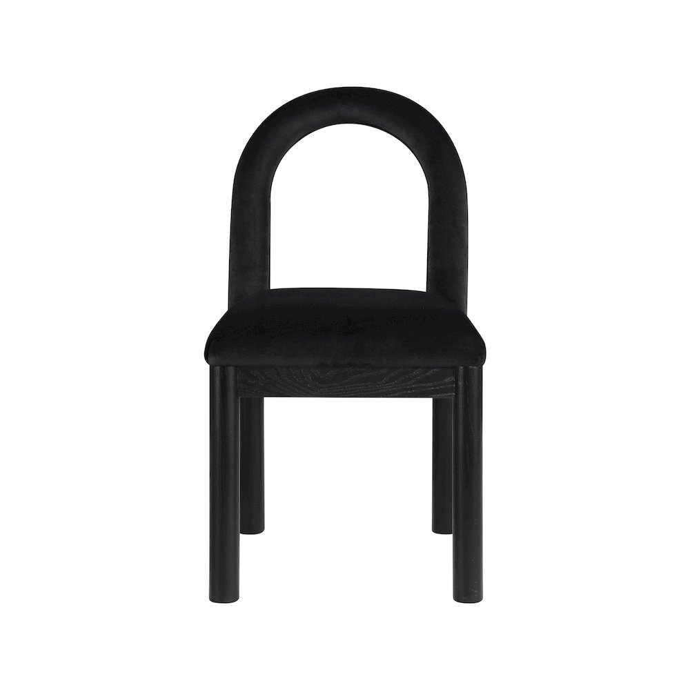 Conrad Black Velvet Dining Chair. Picture 3