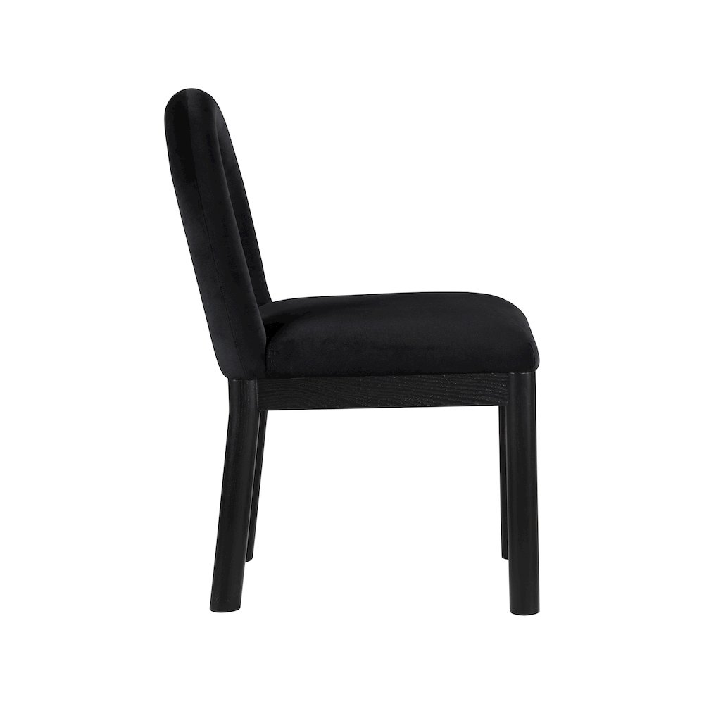 Conrad Black Velvet Dining Chair. Picture 4