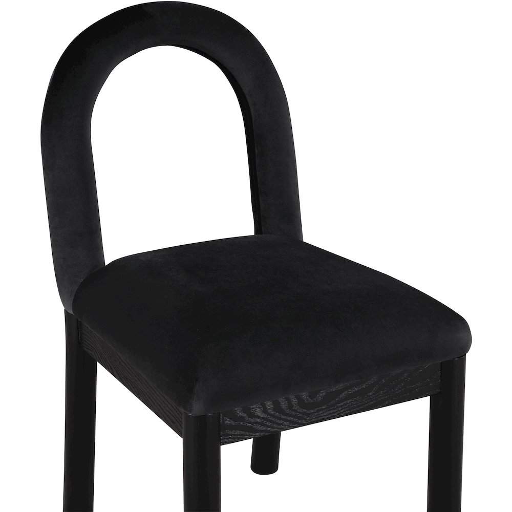 Conrad Black Velvet Dining Chair. Picture 6