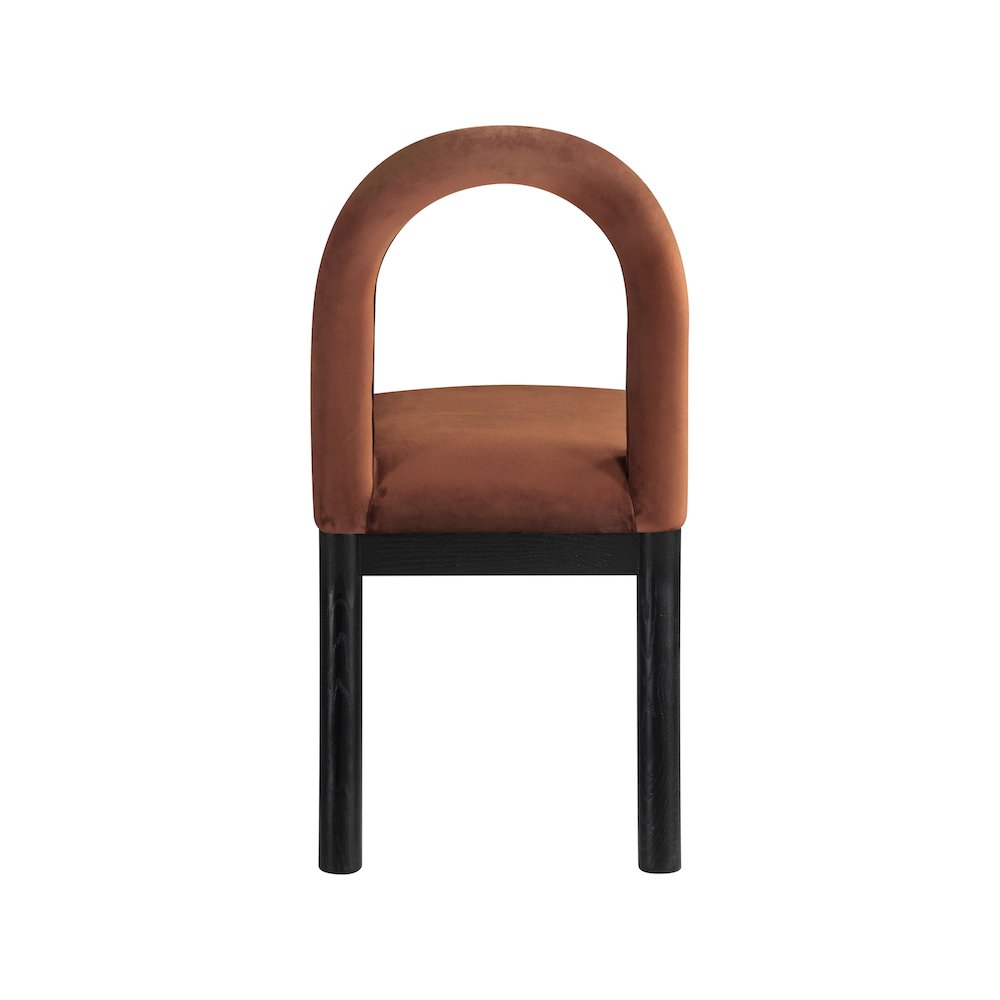Conrad Cognac Velvet Dining Chair. Picture 5