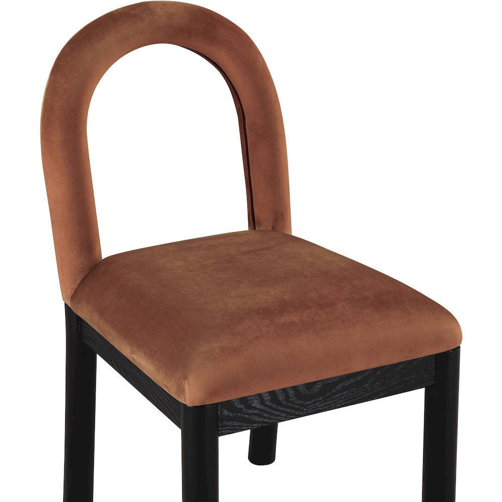 Conrad Cognac Velvet Dining Chair. Picture 6