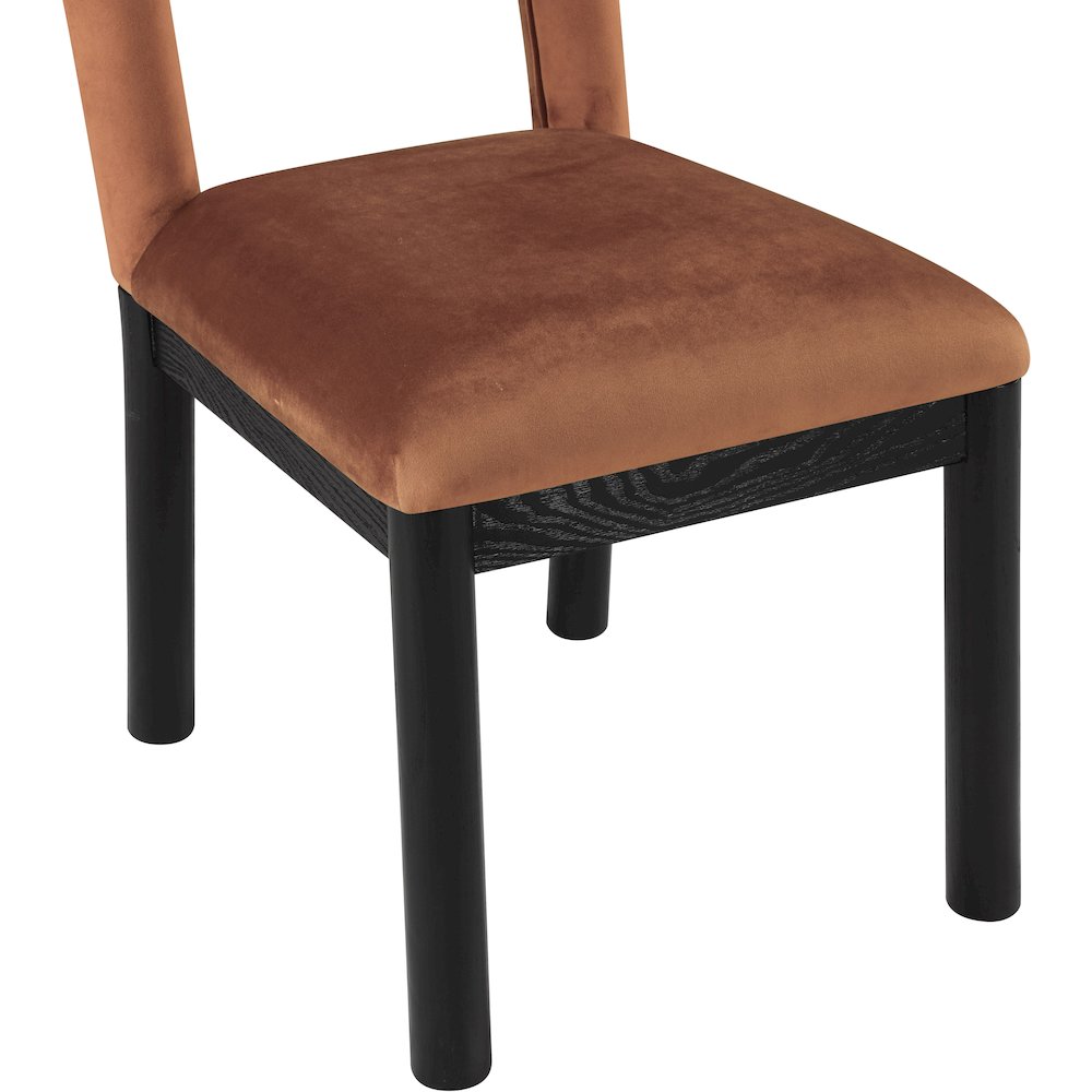 Conrad Cognac Velvet Dining Chair. Picture 7
