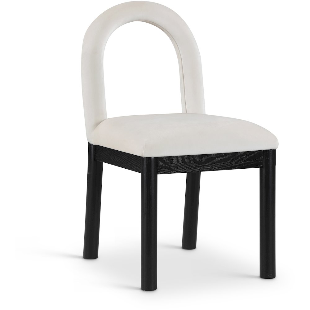 Conrad Cream Velvet Dining Chair. Picture 1