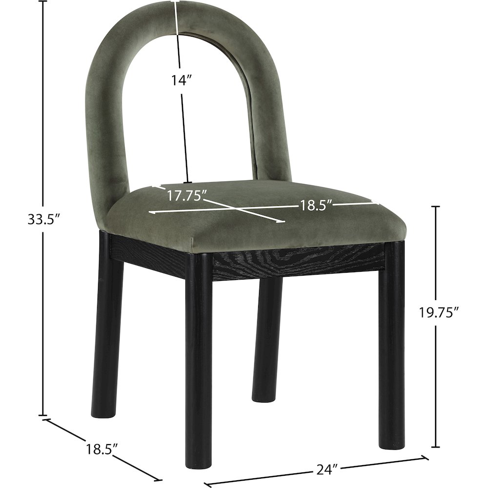 Conrad Green Velvet Dining Chair. Picture 8