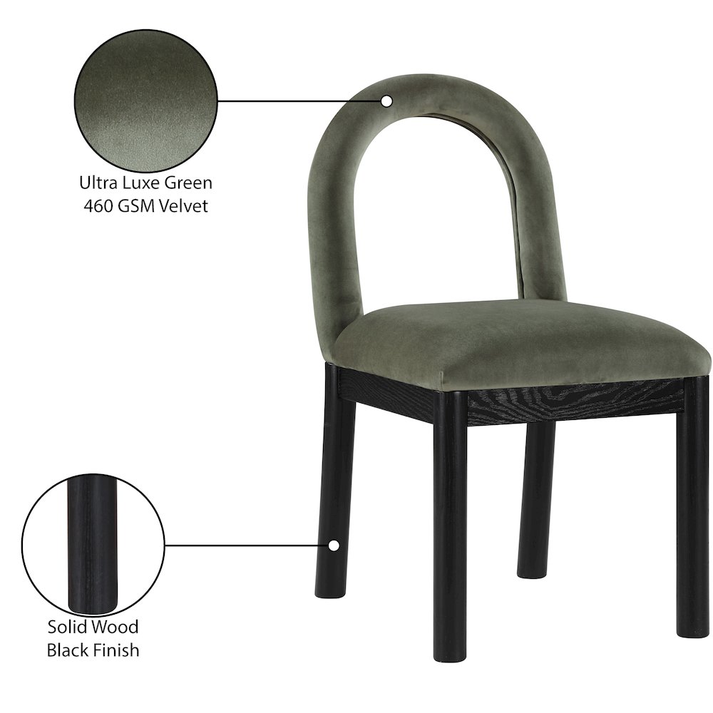 Conrad Green Velvet Dining Chair. Picture 9