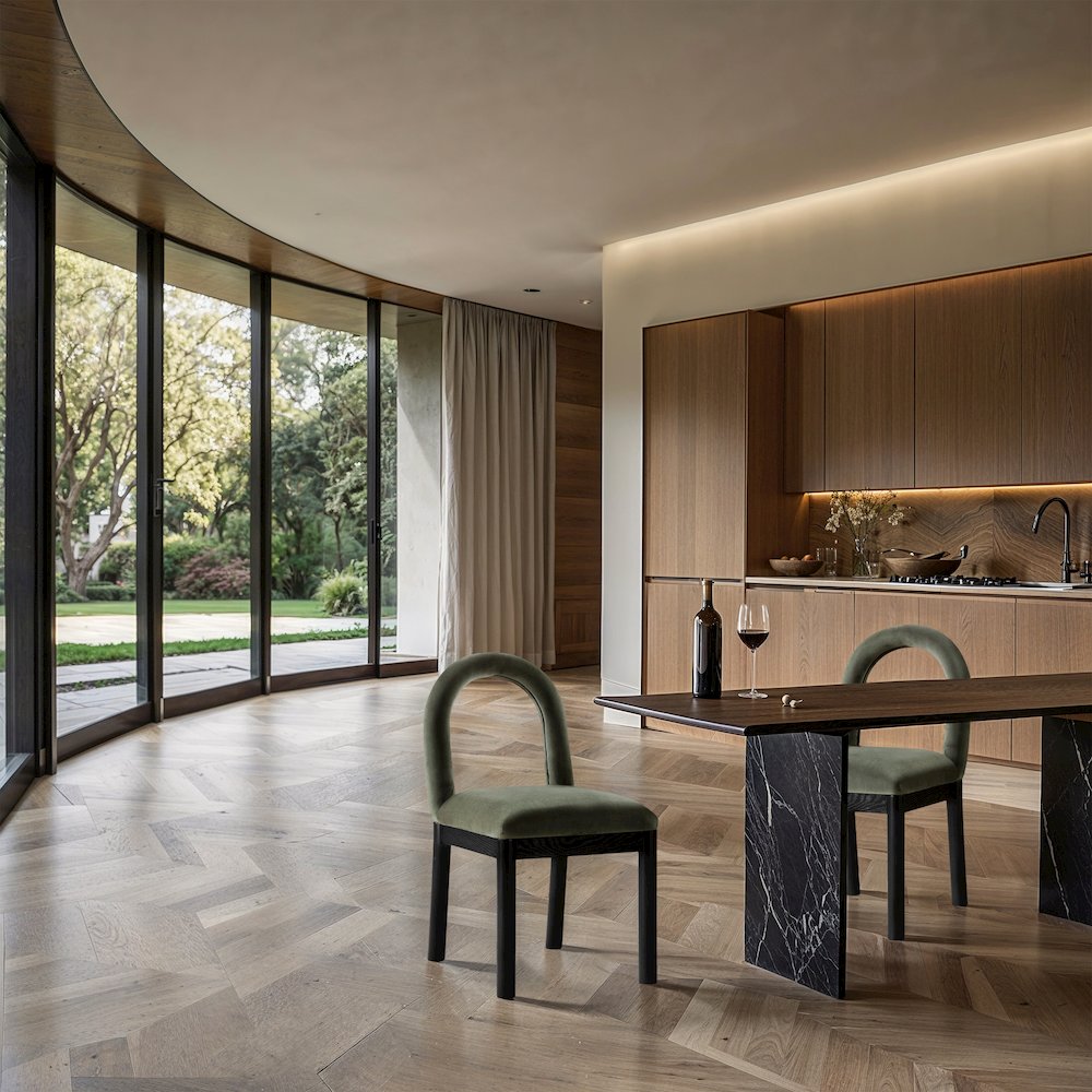 Conrad Green Velvet Dining Chair. Picture 2