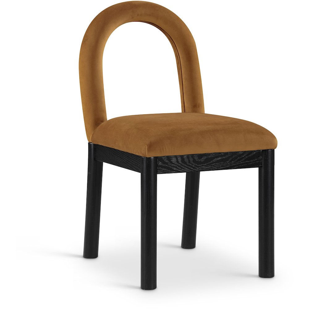 Conrad Saddle Velvet Dining Chair. Picture 1