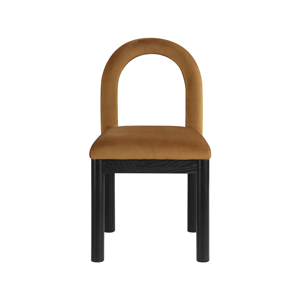 Conrad Saddle Velvet Dining Chair. Picture 3