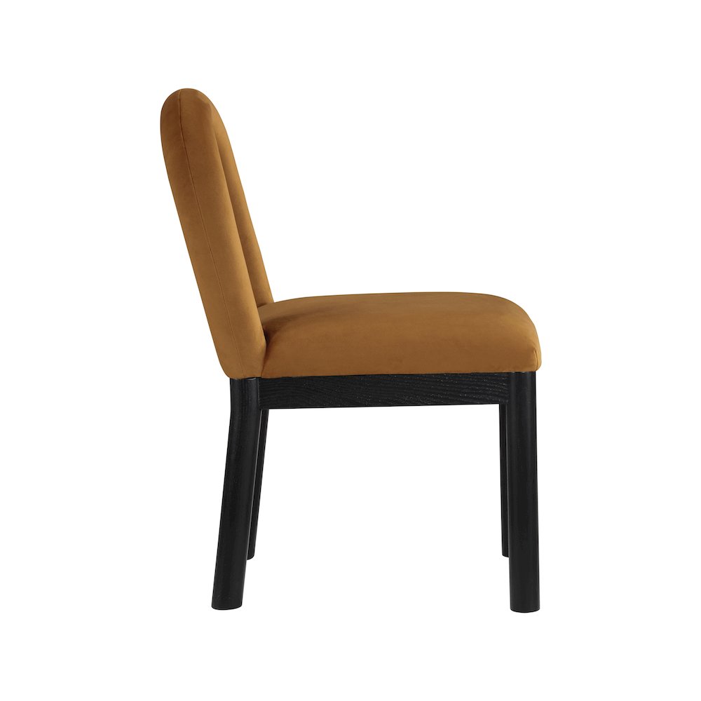 Conrad Saddle Velvet Dining Chair. Picture 4