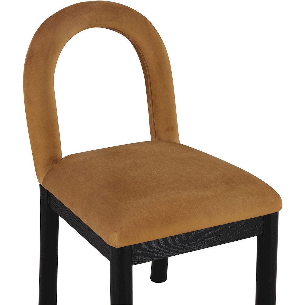 Conrad Saddle Velvet Dining Chair. Picture 6