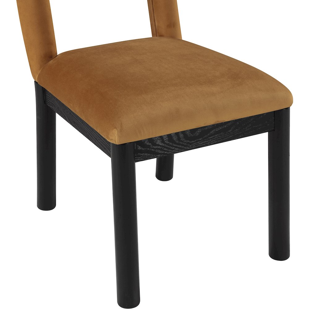 Conrad Saddle Velvet Dining Chair. Picture 7