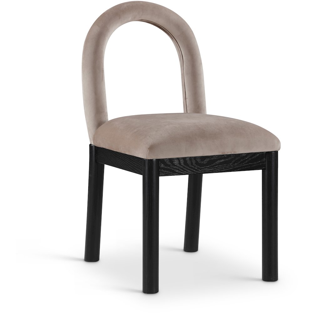 Conrad Taupe Velvet Dining Chair. Picture 1
