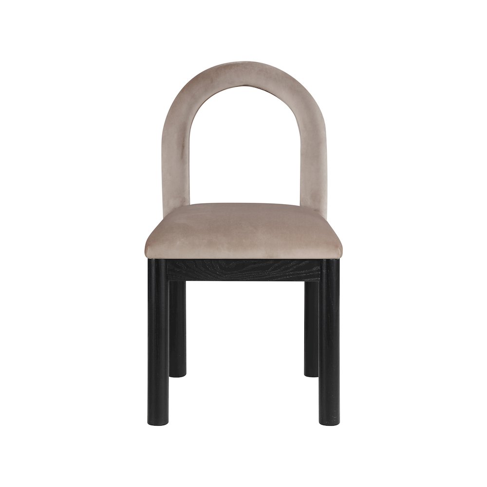 Conrad Taupe Velvet Dining Chair. Picture 3