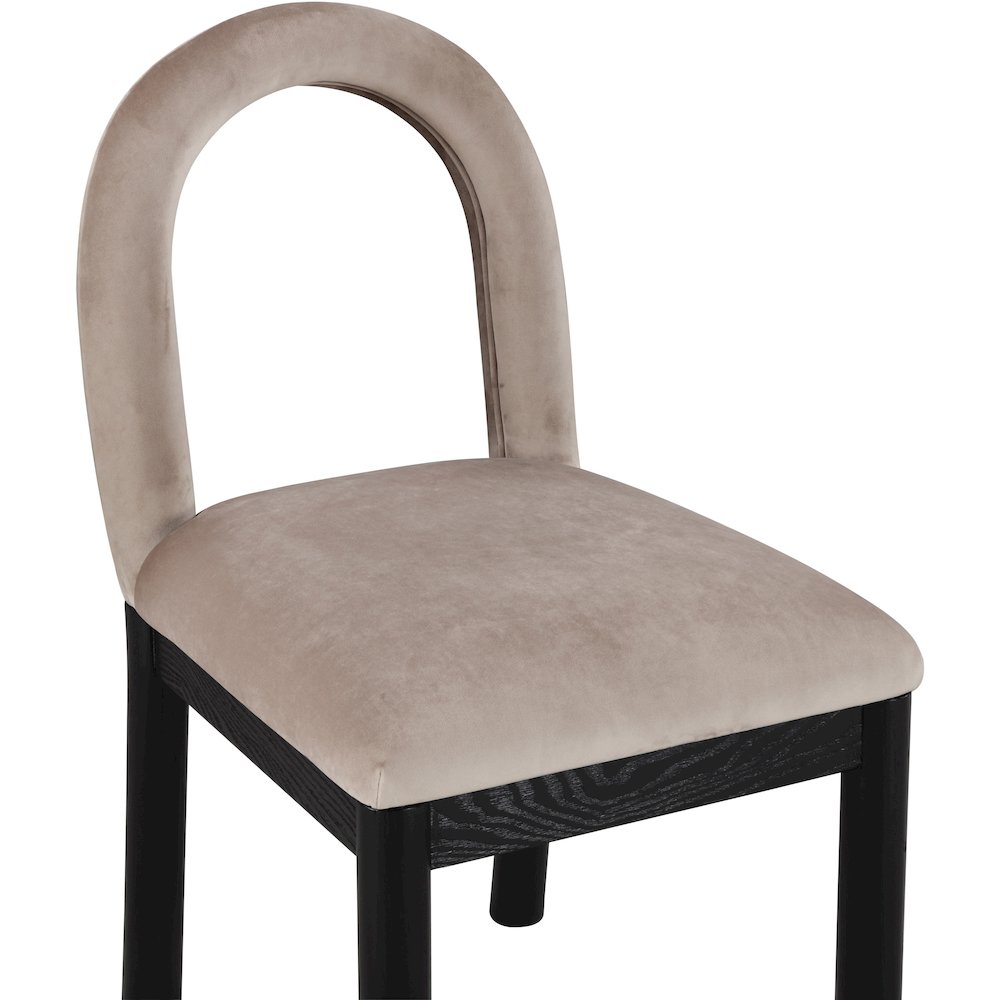 Conrad Taupe Velvet Dining Chair. Picture 6