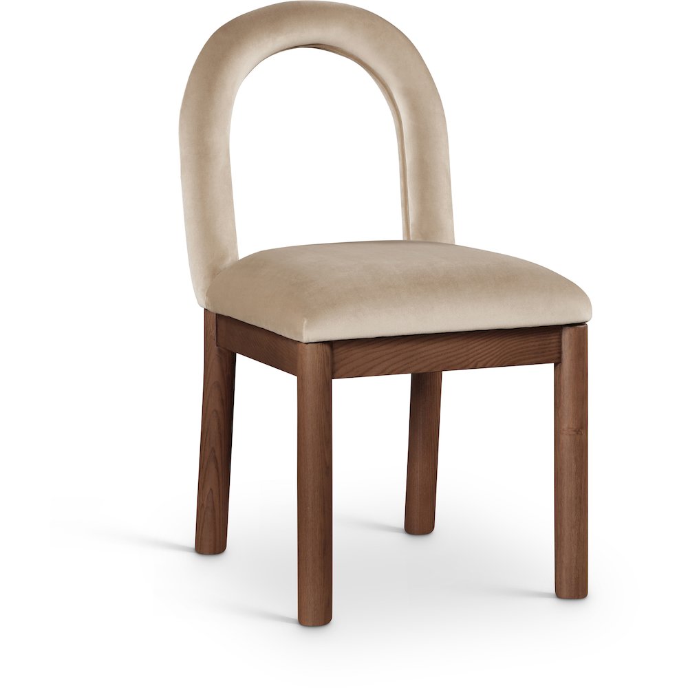 Conrad Beige Velvet Dining Chair. Picture 1