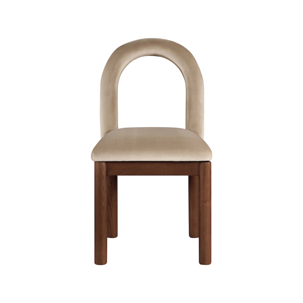 Conrad Beige Velvet Dining Chair. Picture 3
