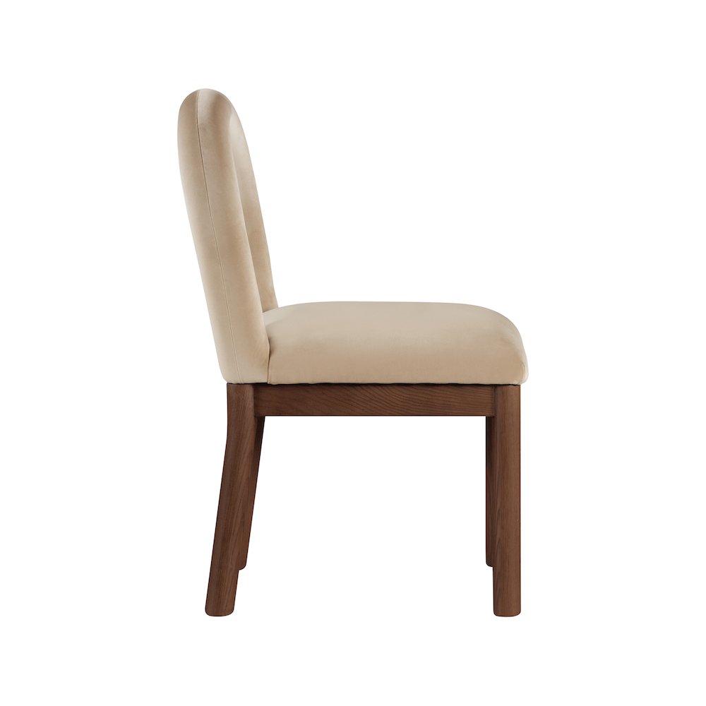 Conrad Beige Velvet Dining Chair. Picture 4