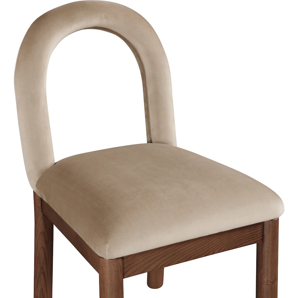 Conrad Beige Velvet Dining Chair. Picture 6