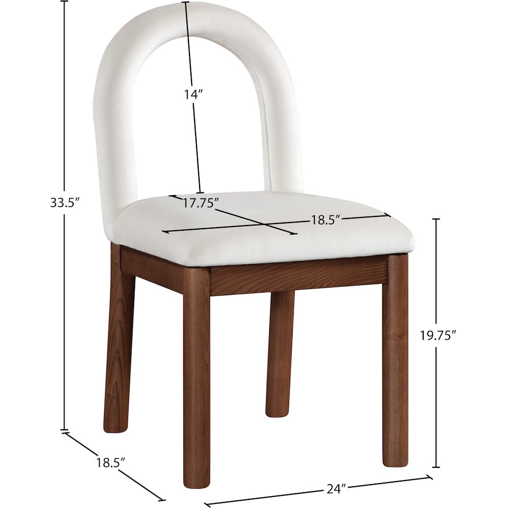 Conrad Cream Velvet Dining Chair. Picture 8