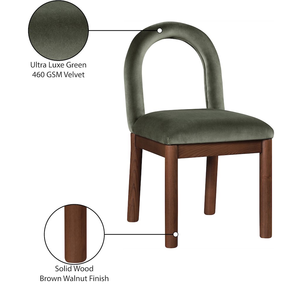 Conrad Green Velvet Dining Chair. Picture 9