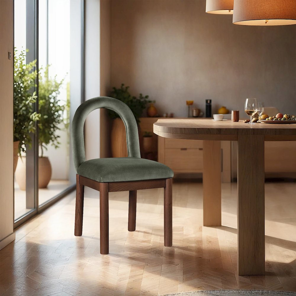 Conrad Green Velvet Dining Chair. Picture 2
