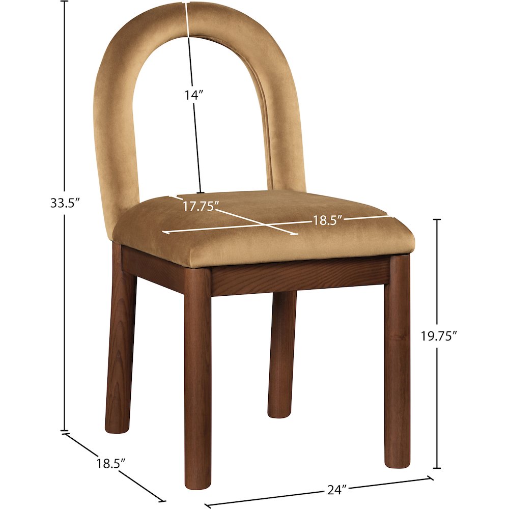 Conrad Saddle Velvet Dining Chair. Picture 8