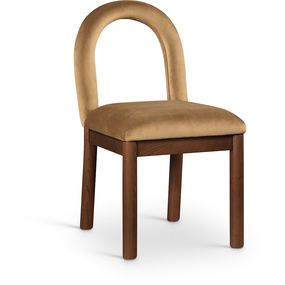 Conrad Saddle Velvet Dining Chair. Picture 1