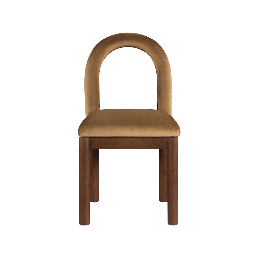 Conrad Saddle Velvet Dining Chair. Picture 3