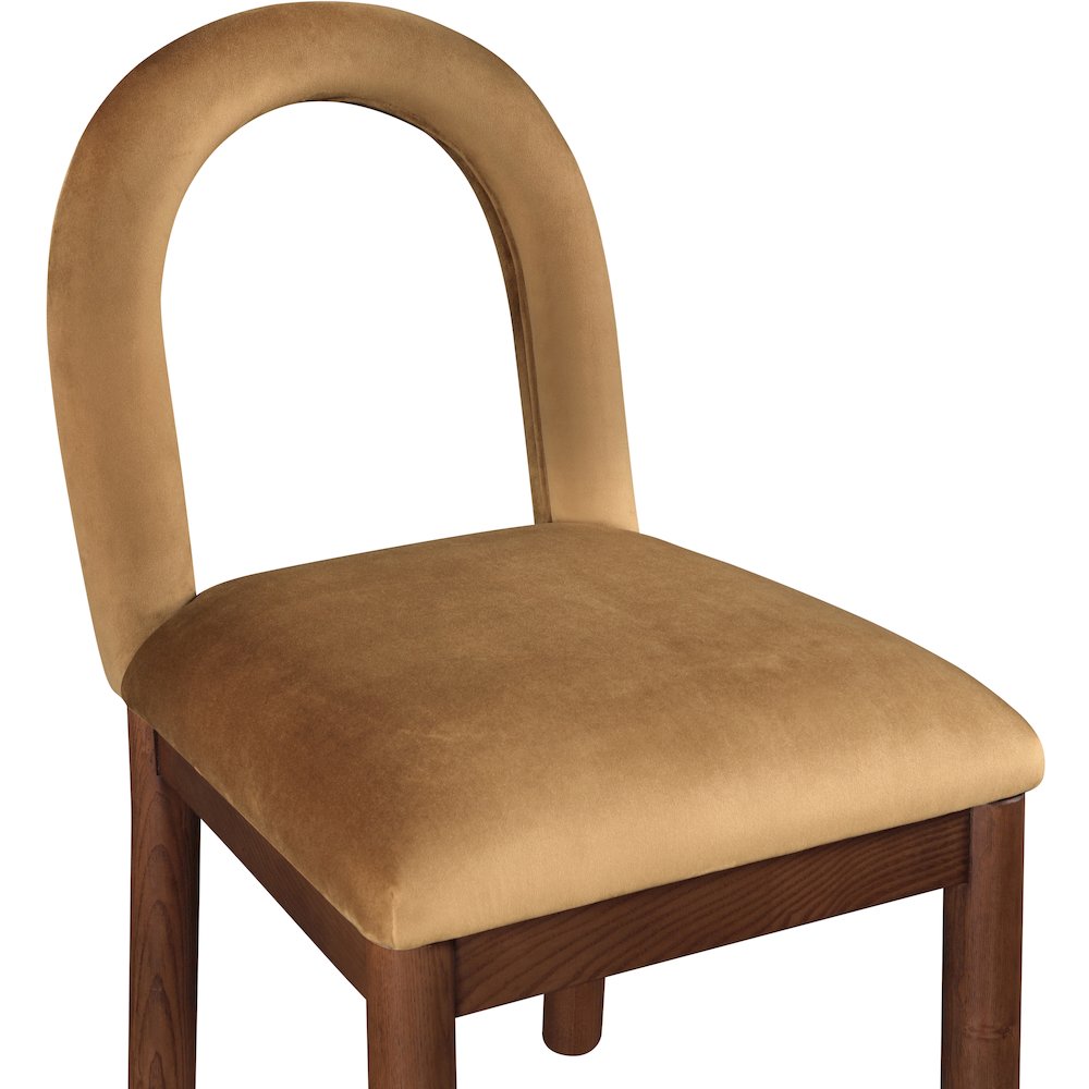 Conrad Saddle Velvet Dining Chair. Picture 6