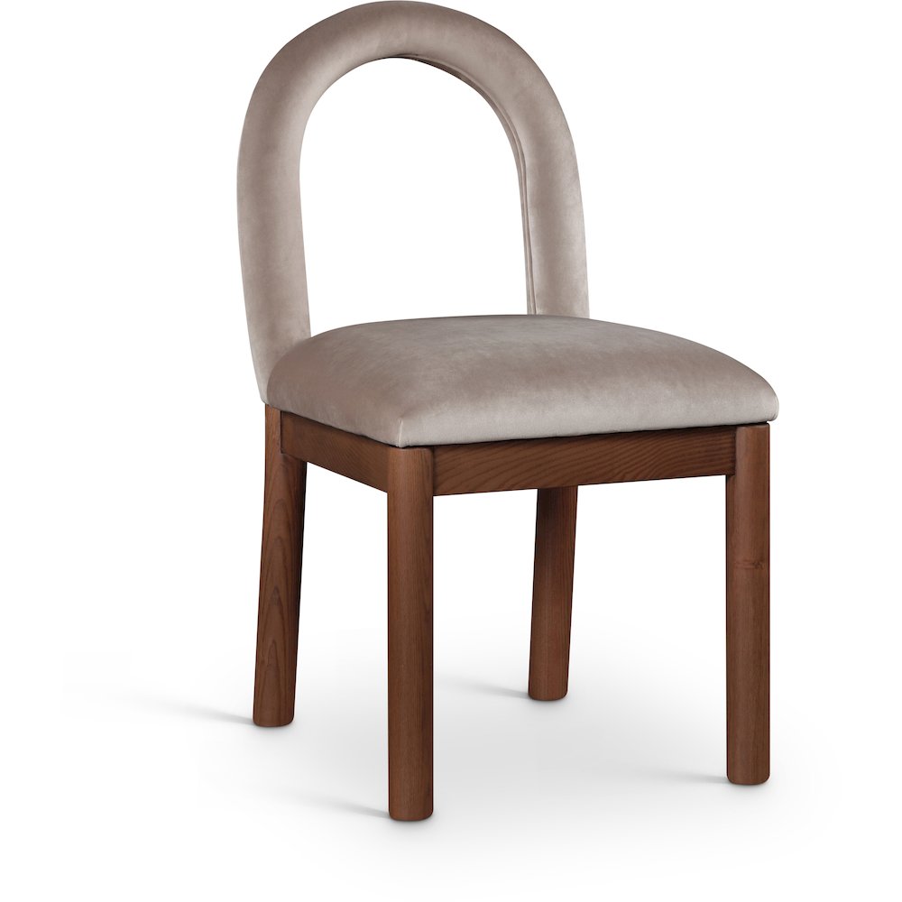 Conrad Taupe Velvet Dining Chair. Picture 1