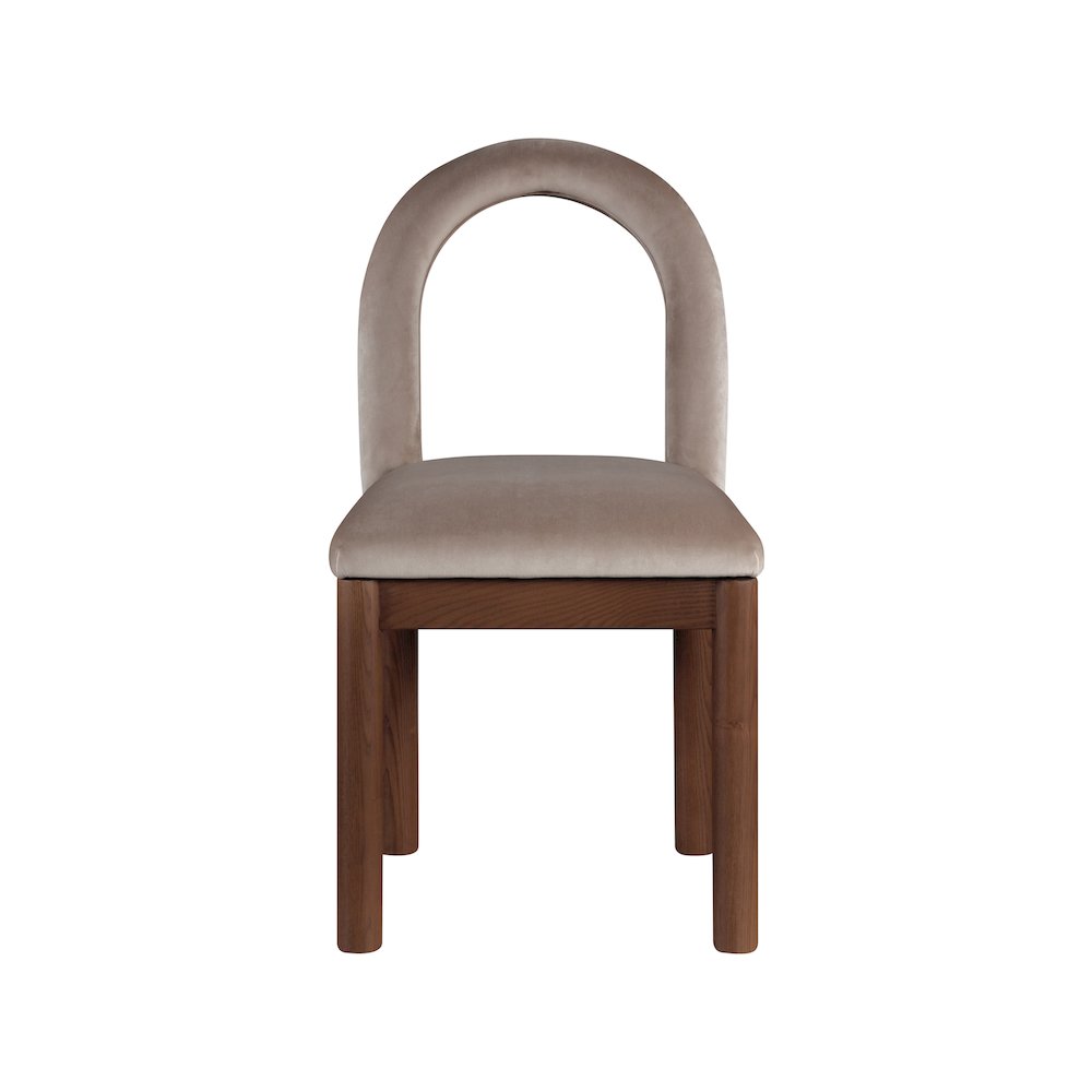 Conrad Taupe Velvet Dining Chair. Picture 3