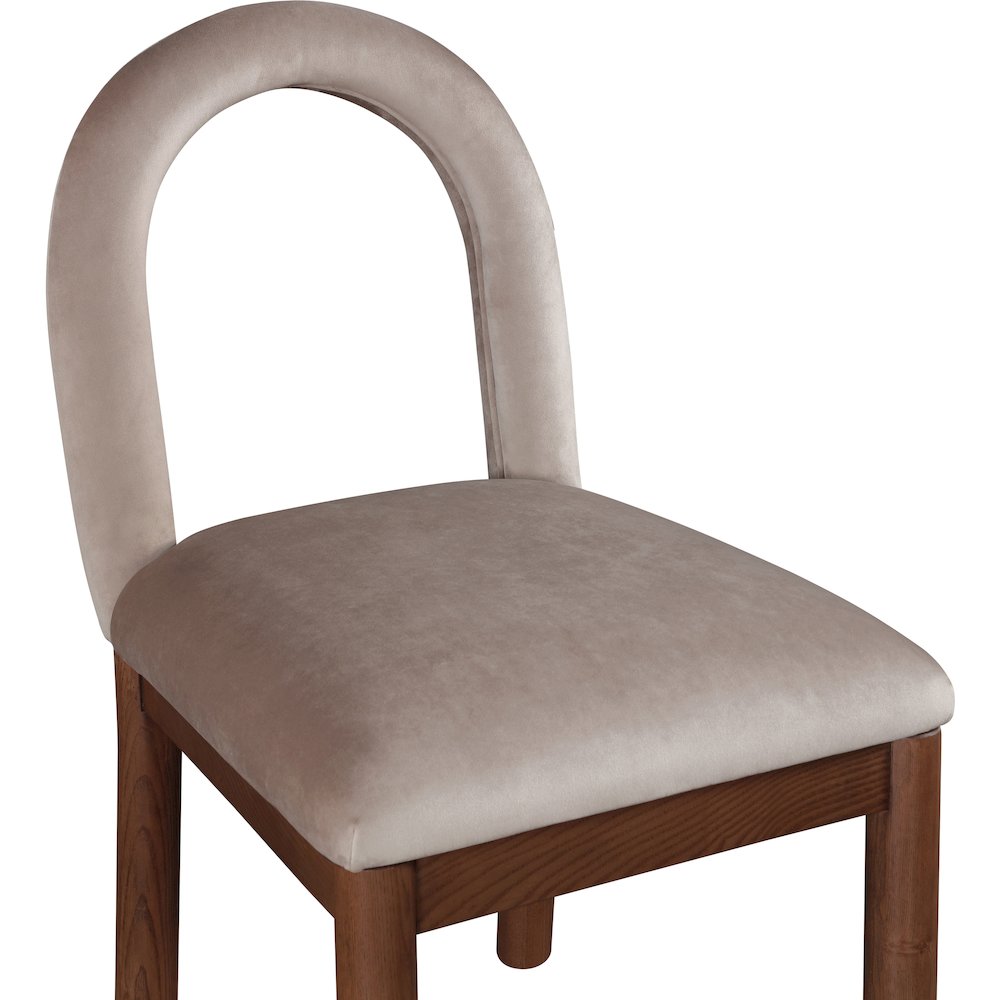 Conrad Taupe Velvet Dining Chair. Picture 6