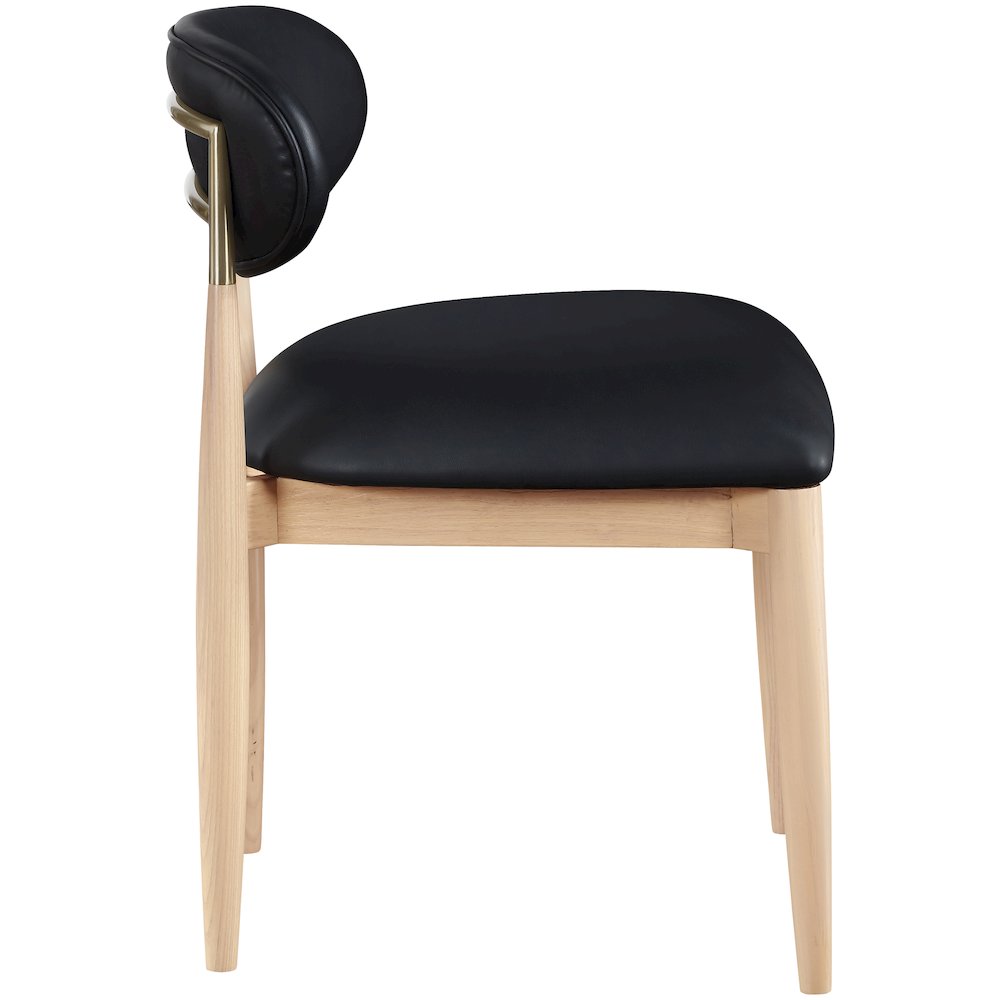Riccio Black Vegan Leather Upholstered Dining Side Chair, Set of 2. Picture 3