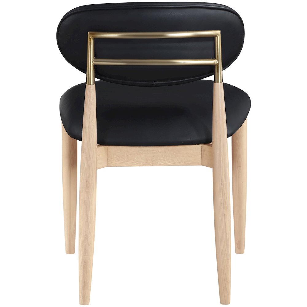 Riccio Black Vegan Leather Upholstered Dining Side Chair, Set of 2. Picture 4