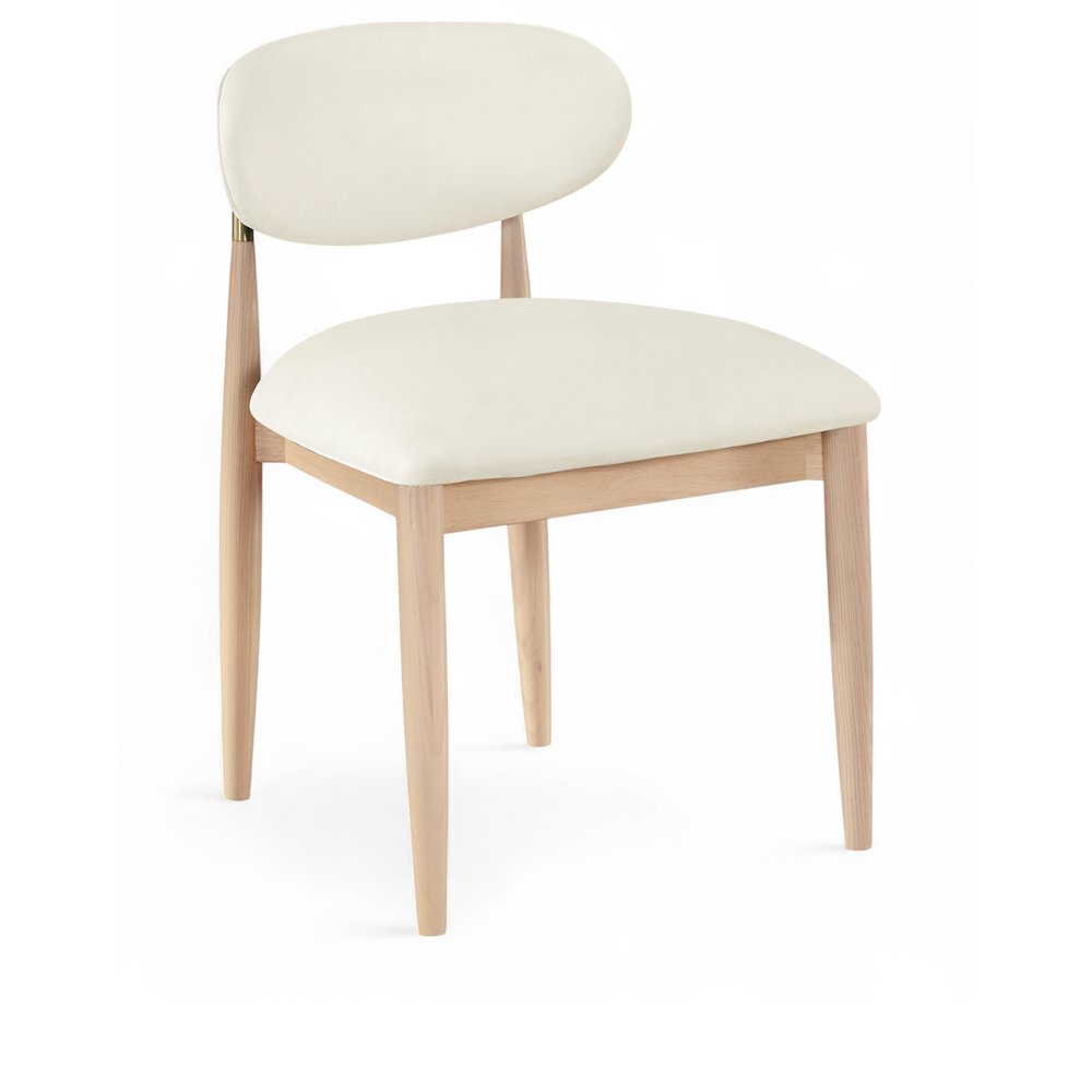 Riccio Cream Vegan Leather Upholstered Dining Side Chair, Set of 2. Picture 2