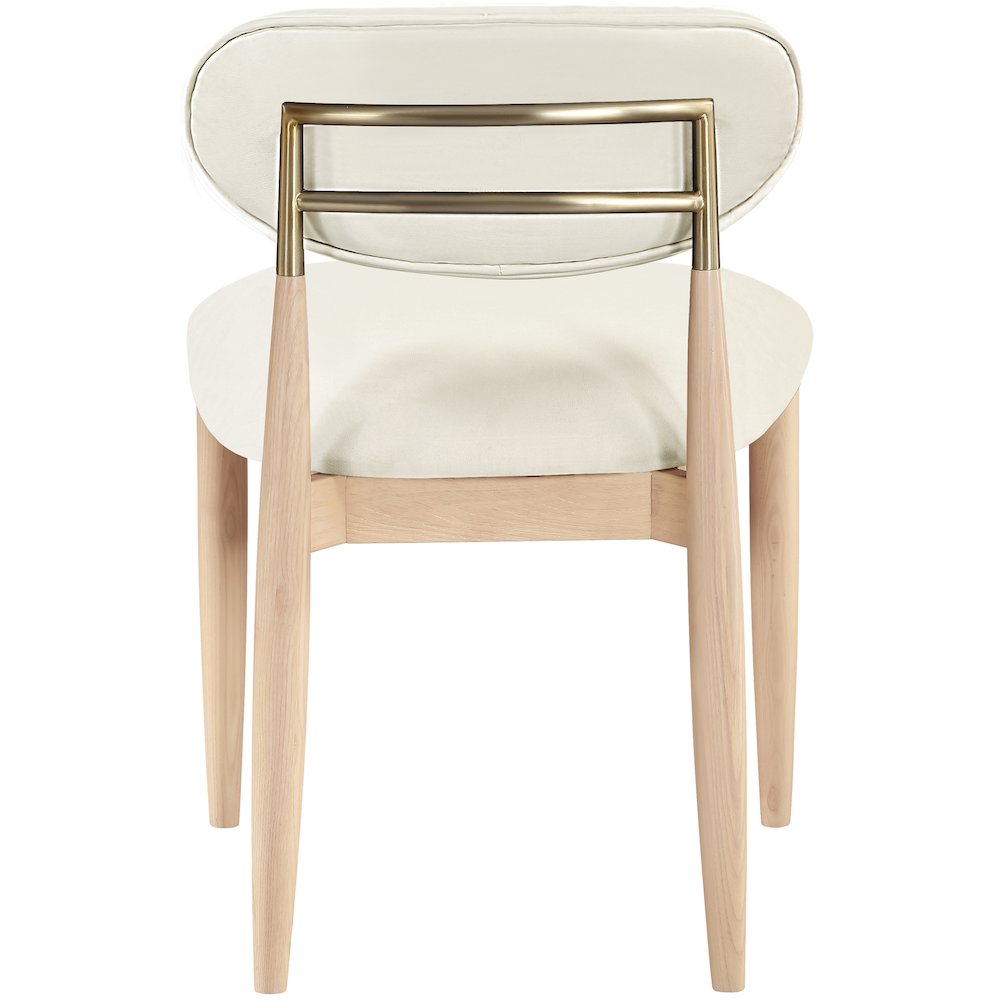 Riccio Cream Vegan Leather Upholstered Dining Side Chair, Set of 2. Picture 4