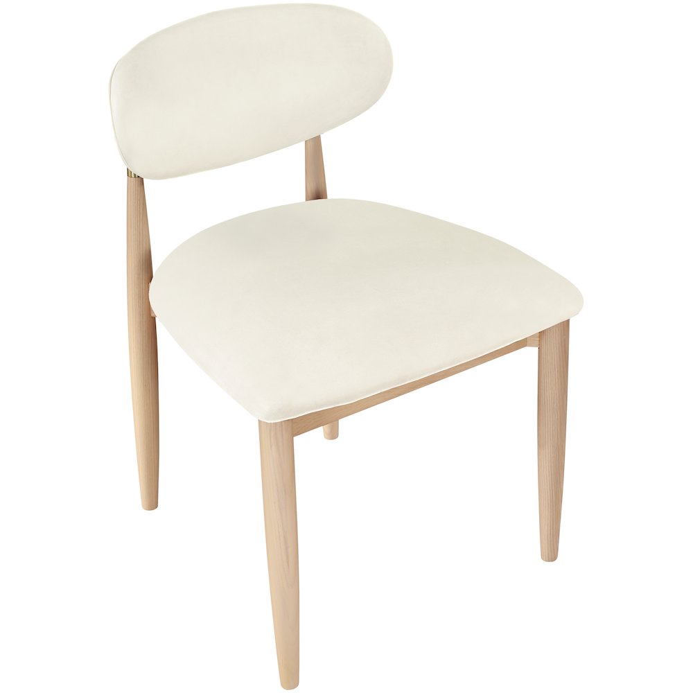Riccio Cream Vegan Leather Upholstered Dining Side Chair, Set of 2. Picture 5