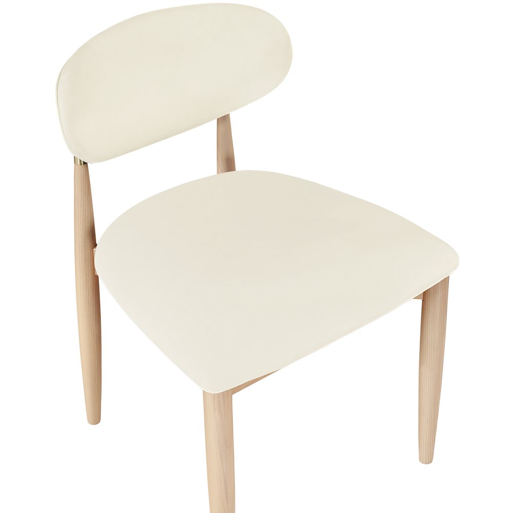 Riccio Cream Vegan Leather Upholstered Dining Side Chair, Set of 2. Picture 6