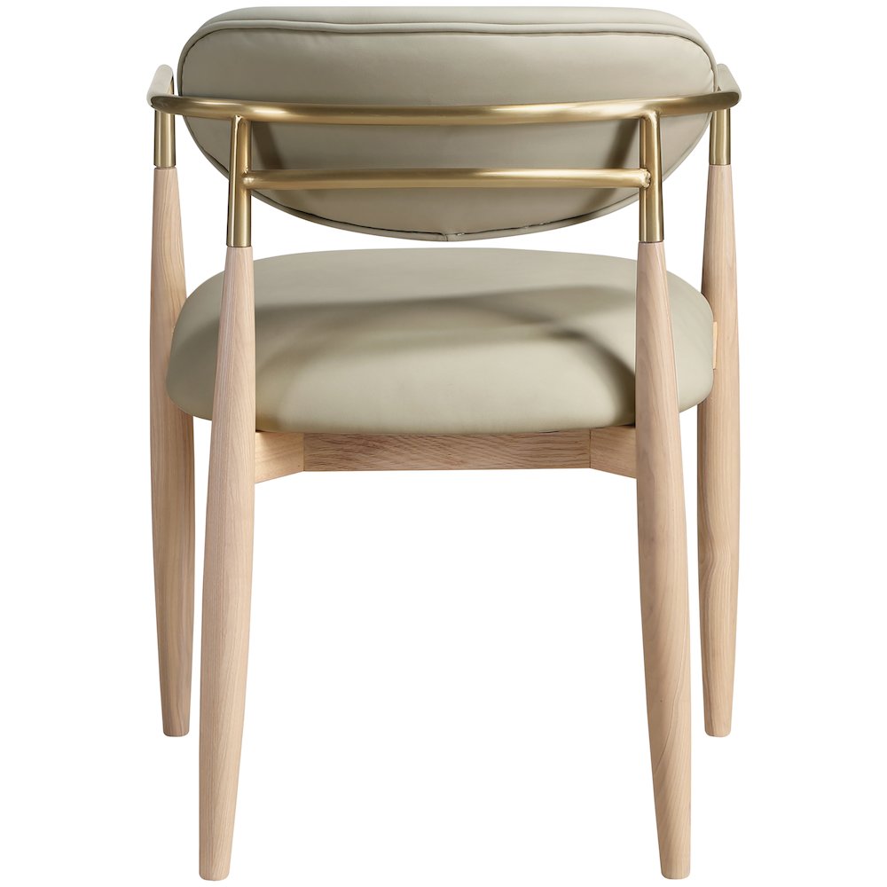Riccio Taupe Vegan Leather Upholstered Dining Arm Chair, Set of 2. Picture 4