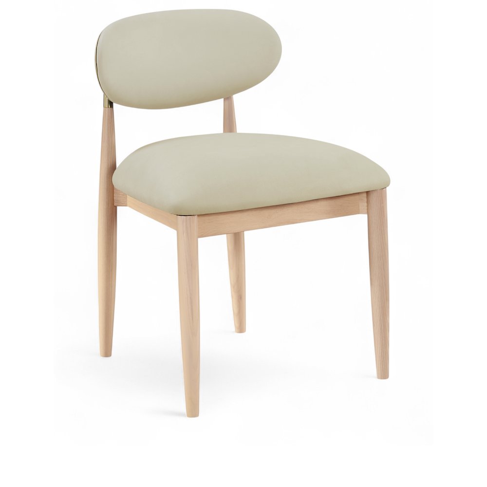 Riccio Taupe Vegan Leather Upholstered Dining Side Chair, Set of 2. Picture 2