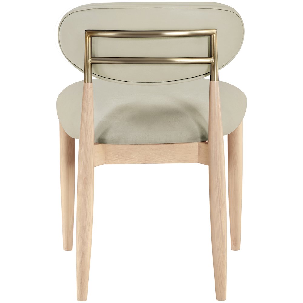Riccio Taupe Vegan Leather Upholstered Dining Side Chair, Set of 2. Picture 4